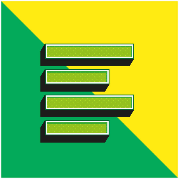 Alinear izquierda verde y amarillo moderno logotipo del icono del vector 3d - Vector, Imagen