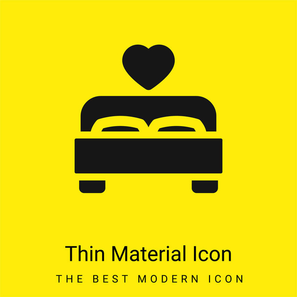 ベッド最小限の明るい黄色の材料アイコン - ベクター画像