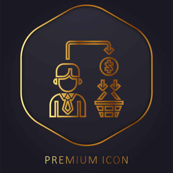B2c gouden lijn premium logo of pictogram - Vector, afbeelding