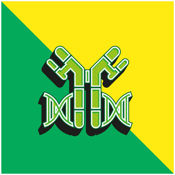 Anticorpos Verde e amarelo moderno logotipo vetor 3d ícone - Vetor, Imagem