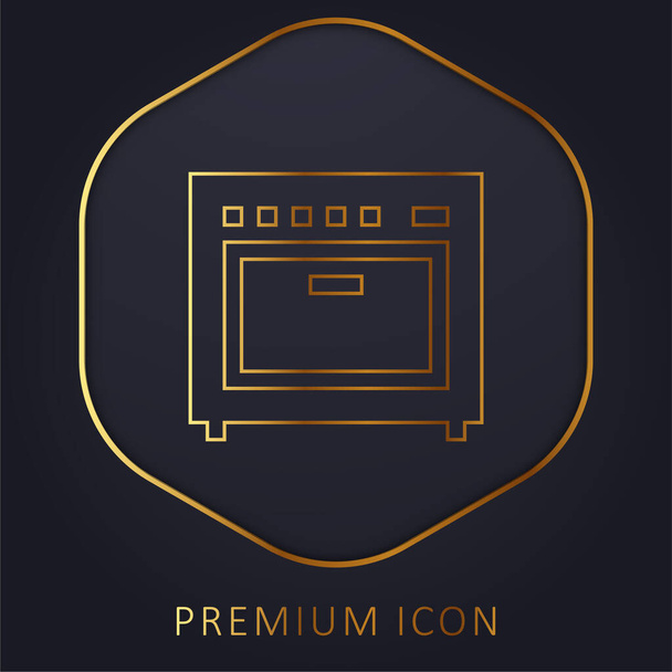 Amplificador de línea dorada logotipo premium o icono - Vector, Imagen