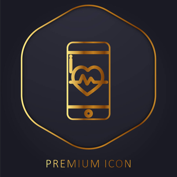 App golden line premium logo or icon - Vector, Image