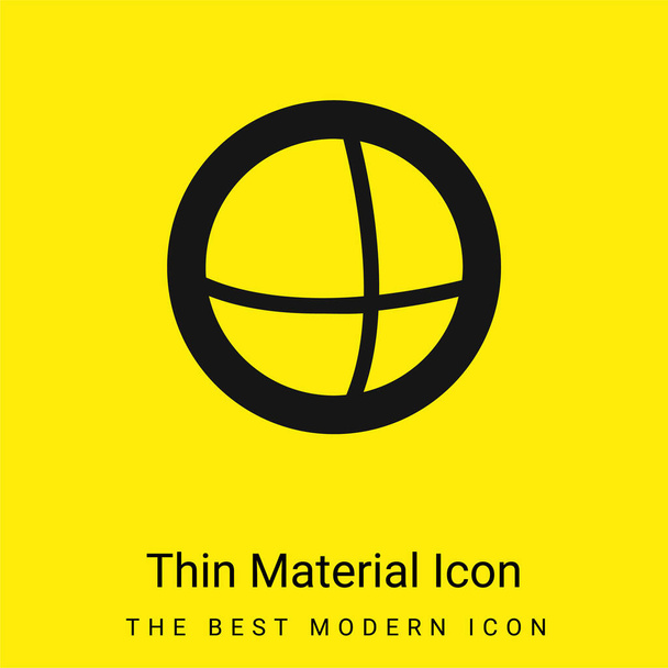 Anuncios del logotipo del mundo mínimo icono de material amarillo brillante - Vector, Imagen