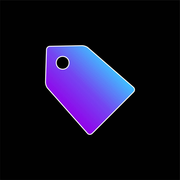 Etiqueta preta para descontos ícone de vetor gradiente azul - Vetor, Imagem