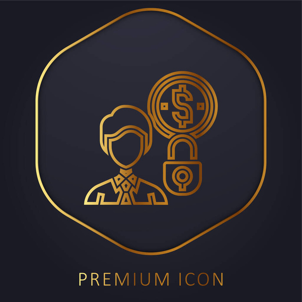 Altın satır prim logosu ya da simgesi hesaplama - Vektör, Görsel
