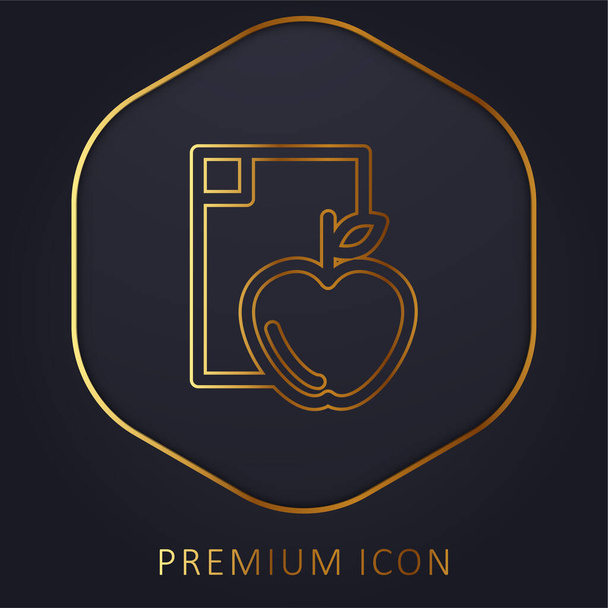 Apple Dieta linea dorata logo premium o icona - Vettoriali, immagini