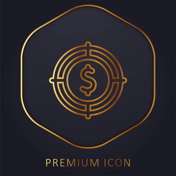 Cél arany vonal prémium logó vagy ikon - Vektor, kép