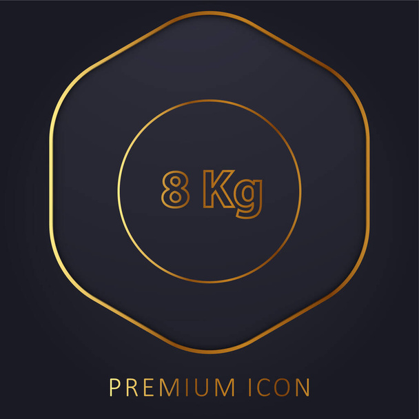 8 Kg Βάρος για αθλήματα χρυσή γραμμή premium λογότυπο ή εικονίδιο - Διάνυσμα, εικόνα
