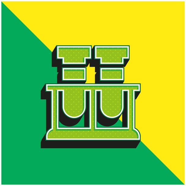 Échantillon de sang Logo vectoriel 3d moderne vert et jaune - Vecteur, image