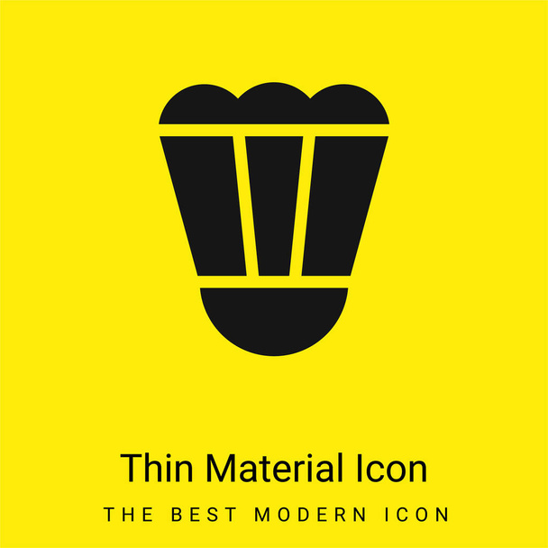 Bádminton mínimo icono de material amarillo brillante - Vector, Imagen