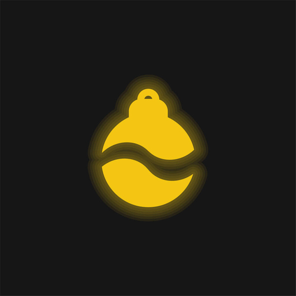 Bauble sárga izzó neon ikon - Vektor, kép