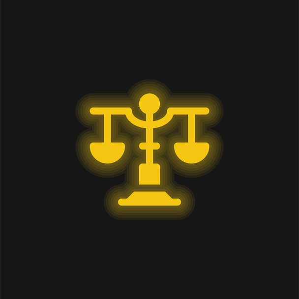 Equilibrio giallo incandescente icona al neon - Vettoriali, immagini