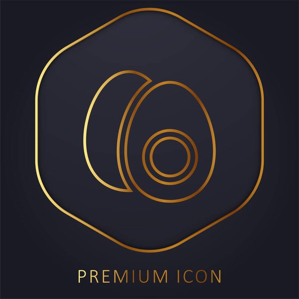 Huevo hervido línea dorada logotipo premium o icono - Vector, Imagen