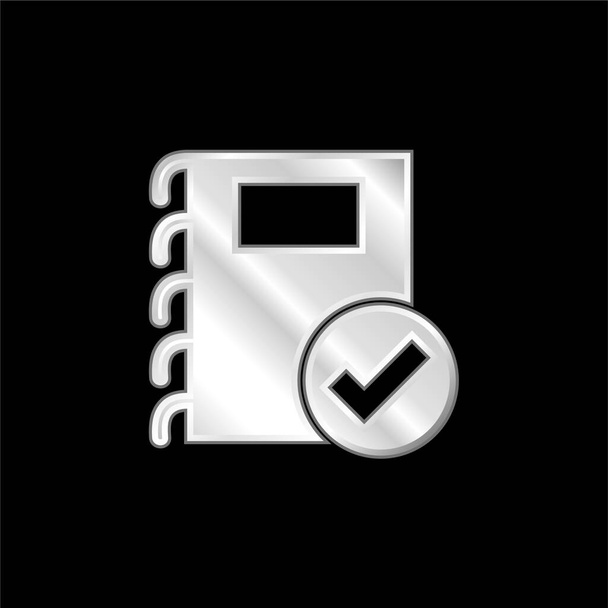 Approved Notes Símbolo plateado icono metálico - Vector, Imagen