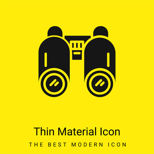 Jumelles minime icône de matériau jaune vif - Vecteur, image