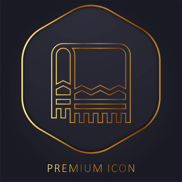 Manta de línea dorada logotipo premium o icono - Vector, imagen