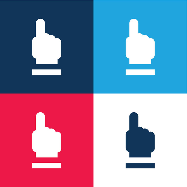 Pregunte azul y rojo conjunto de iconos mínimo de cuatro colores - Vector, Imagen