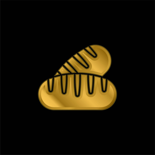 Pane oro placcato icona metallica o logo vettore - Vettoriali, immagini