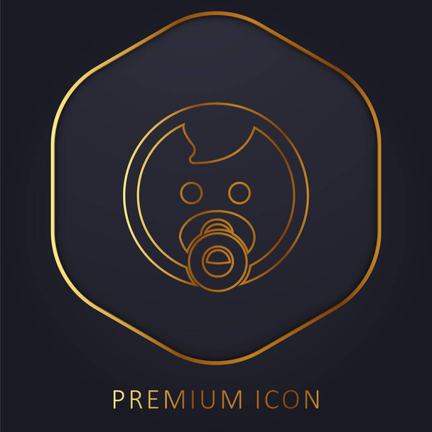 Logo o icona premium della linea dorata Baby Face - Vettoriali, immagini