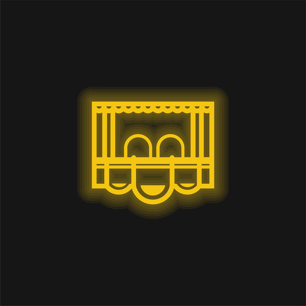 Caja Asiento amarillo brillante icono de neón - Vector, Imagen