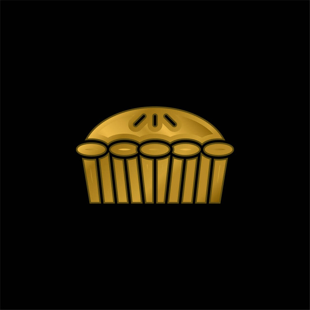 Apple Pie επιχρυσωμένο μέταλλο εικονίδιο ή το λογότυπο διάνυσμα - Διάνυσμα, εικόνα