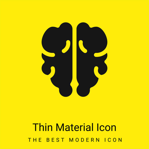 Minimalna jasnożółta ikona materiału mózgu - Wektor, obraz