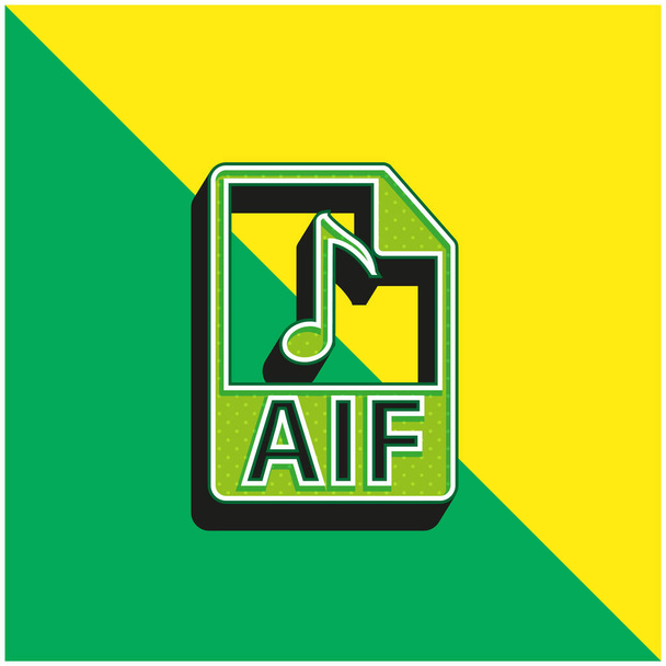 AIF Formato de archivo Green and yellow modern 3d vector icon logo - Vector, Imagen