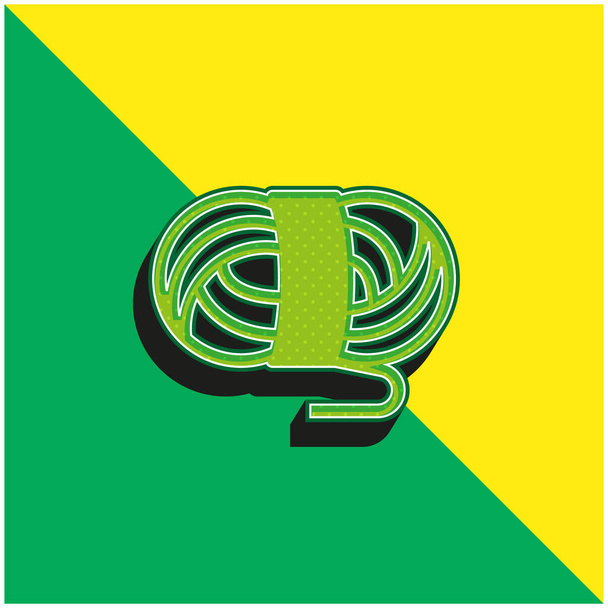 Golyó gyapjú Zöld és sárga modern 3D vektor ikon logó - Vektor, kép
