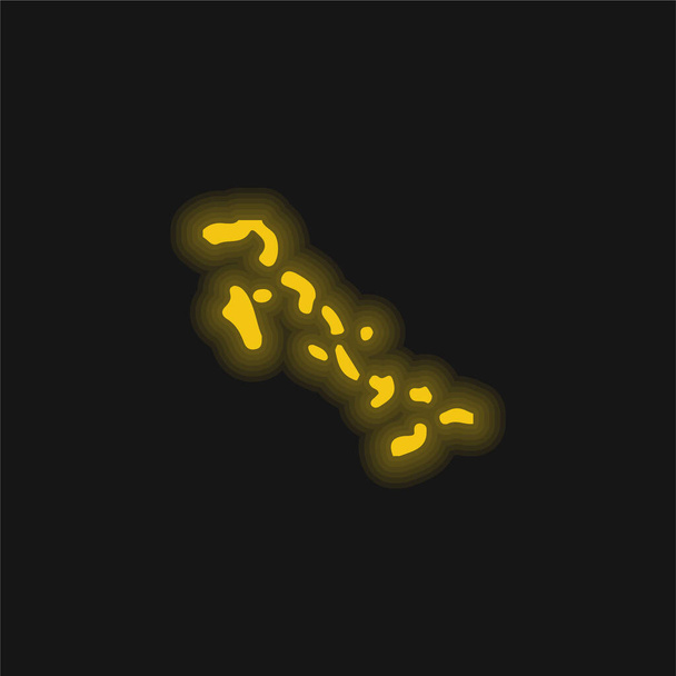 Багами жовті сяючі неонові ікони - Вектор, зображення