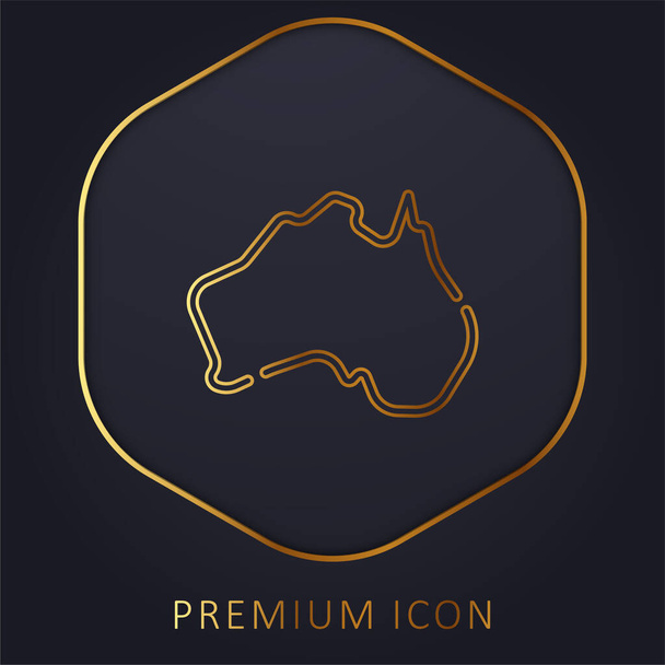 Australië gouden lijn premium logo of pictogram - Vector, afbeelding