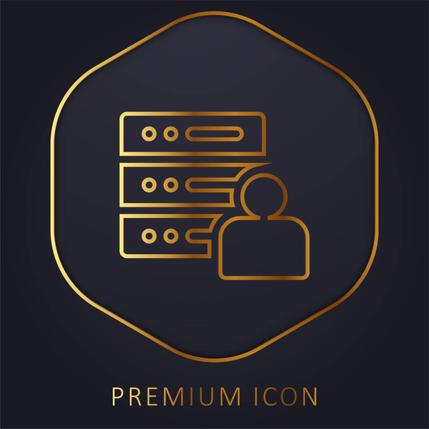 Admin línea de oro logotipo premium o icono - Vector, Imagen