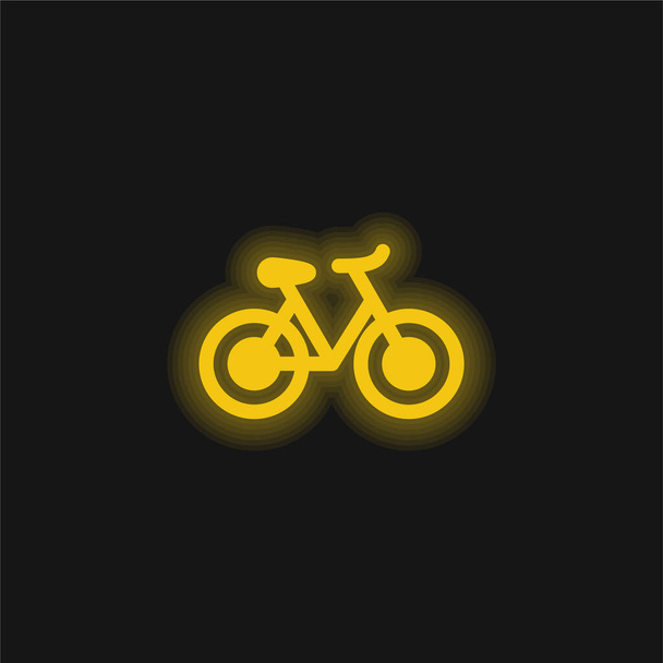 Bike yellow glowing neon icon - Vector, Image