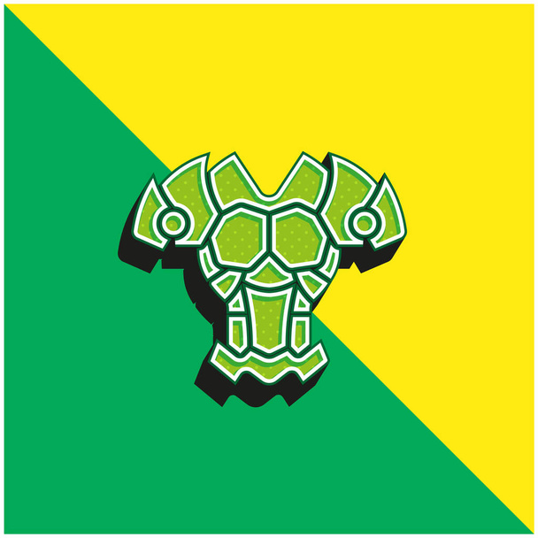 Armor Πράσινο και κίτρινο σύγχρονο 3d διάνυσμα εικονίδιο λογότυπο - Διάνυσμα, εικόνα