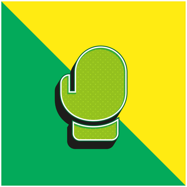Πυγμαχία Πράσινο και κίτρινο σύγχρονο 3d διάνυσμα εικονίδιο λογότυπο - Διάνυσμα, εικόνα