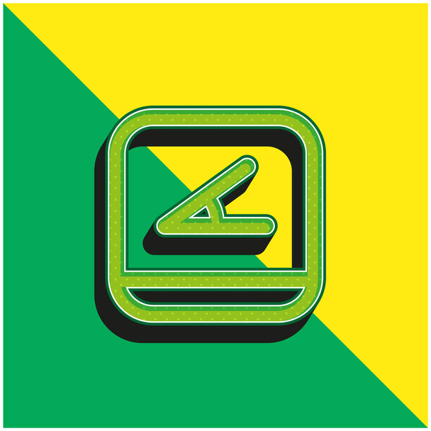 Γωνία Κουμπί Πράσινο και κίτρινο σύγχρονο 3d διάνυσμα εικονίδιο λογότυπο - Διάνυσμα, εικόνα