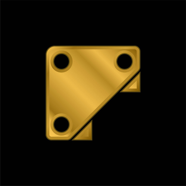 Support icône métallique plaqué or ou logo vecteur - Vecteur, image