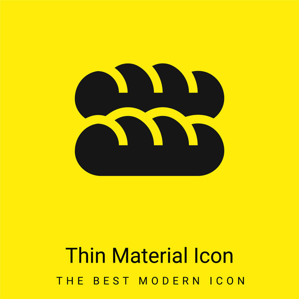 Baguette mínimo icono de material amarillo brillante - Vector, Imagen