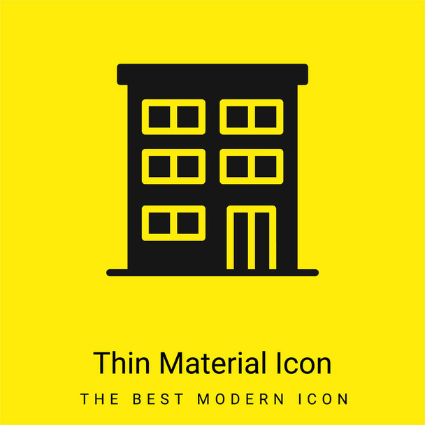 Apartment minimal bright yellow material icon - Vector, Image
