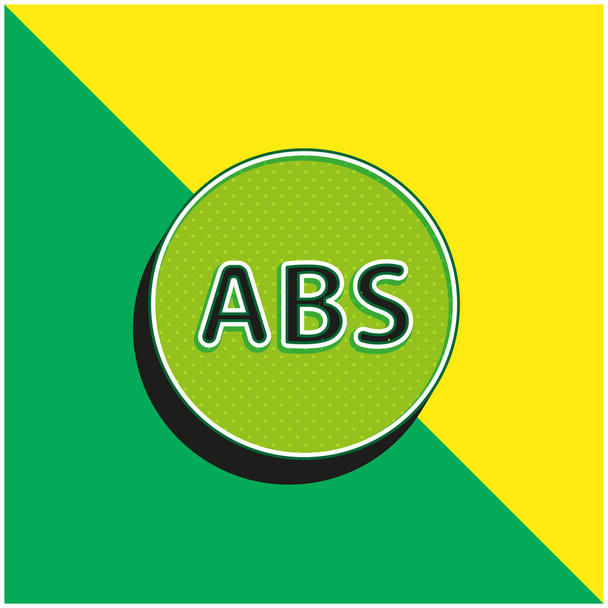 ABS Πράσινο και κίτρινο σύγχρονο 3d διάνυσμα εικονίδιο λογότυπο - Διάνυσμα, εικόνα