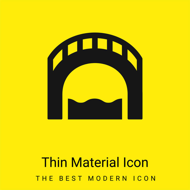 Puente mínimo icono de material amarillo brillante - Vector, Imagen