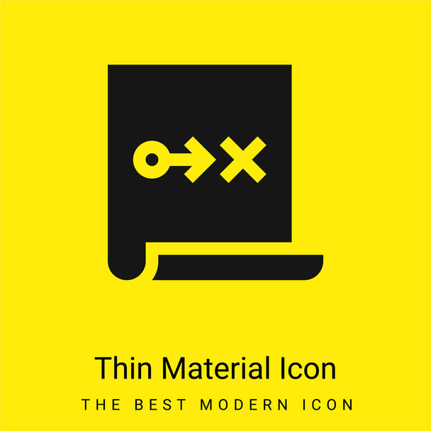 Action Plan minimal bright yellow material icon - Vector, Image
