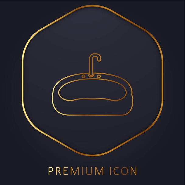 Логотип или значок золотой линии ванной комнаты - Вектор,изображение