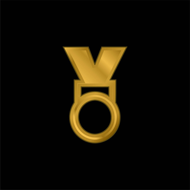 Award Medal gold plated metalic icon or logo vector - Vector, Image