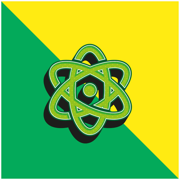 Verde atómico y amarillo moderno logotipo icono del vector 3d - Vector, Imagen