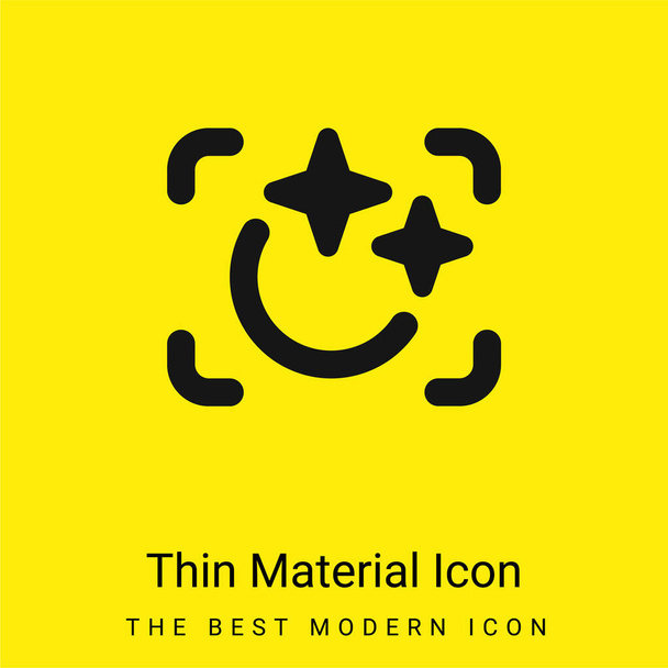 Beauty minimal bright yellow material icon - Vector, Image