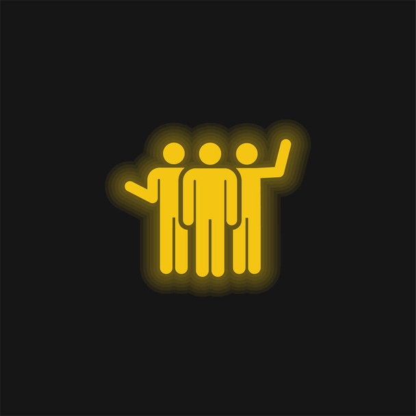 バンド黄色の輝くネオンアイコン - ベクター画像