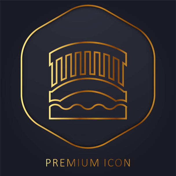 Ponte linea dorata logo premium o icona - Vettoriali, immagini
