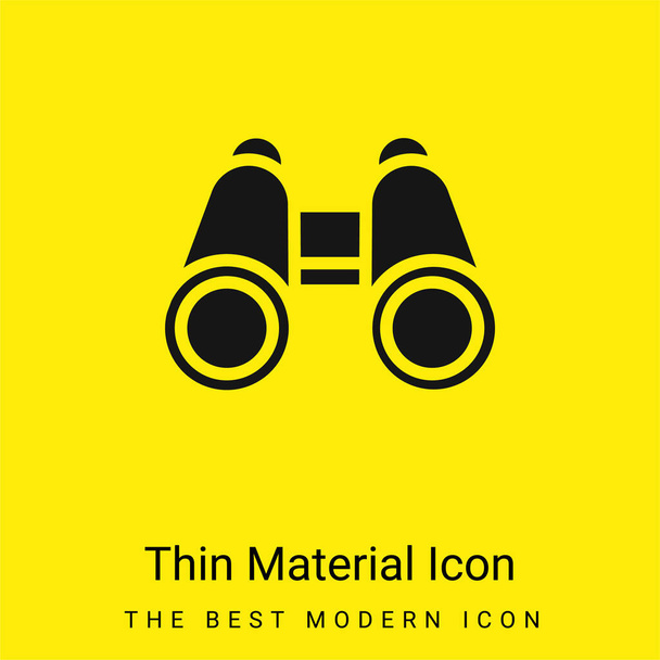 Binoculars minimal bright yellow material icon - Vector, Image