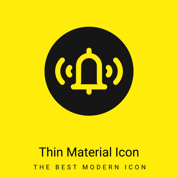 Alarm Knop minimaal helder geel materiaal pictogram - Vector, afbeelding