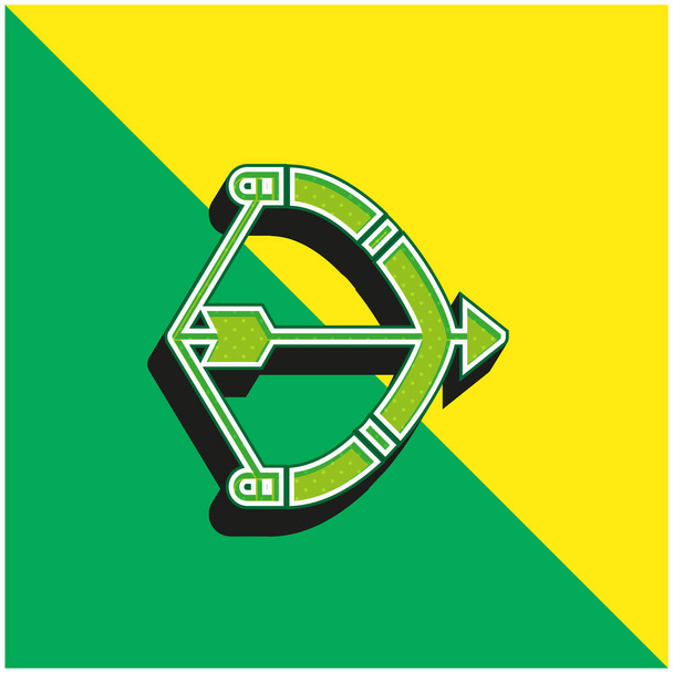 Bow Πράσινο και κίτρινο σύγχρονο 3d διάνυσμα εικονίδιο λογότυπο - Διάνυσμα, εικόνα